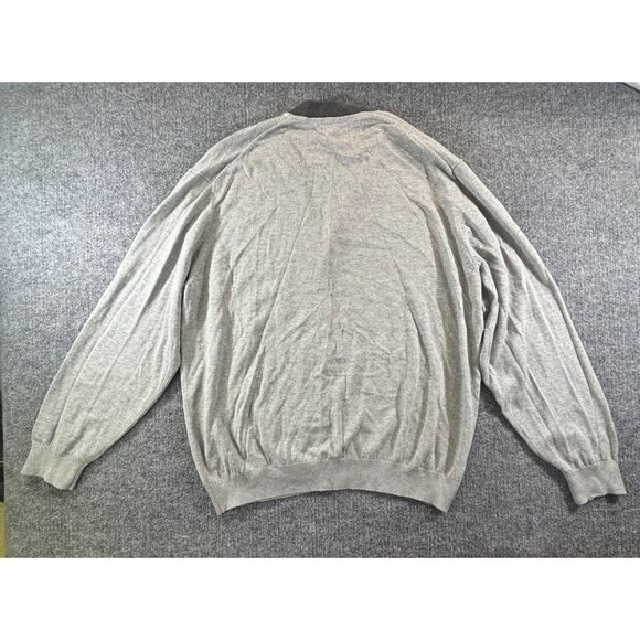 Club Room sweater Mens XL Grey Cardigan Sweater Cotton Blend V-Neck Long Sleeve - Picture 6 of 6